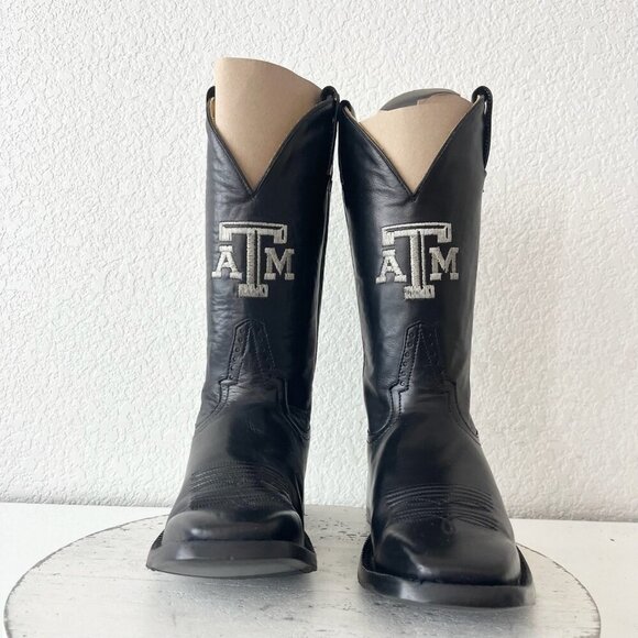 Rod Patrick Mens Cowboy Boots 8.5AA Brown CAYUSE Leather Western Texas A&M Logo - Picture 5 of 12